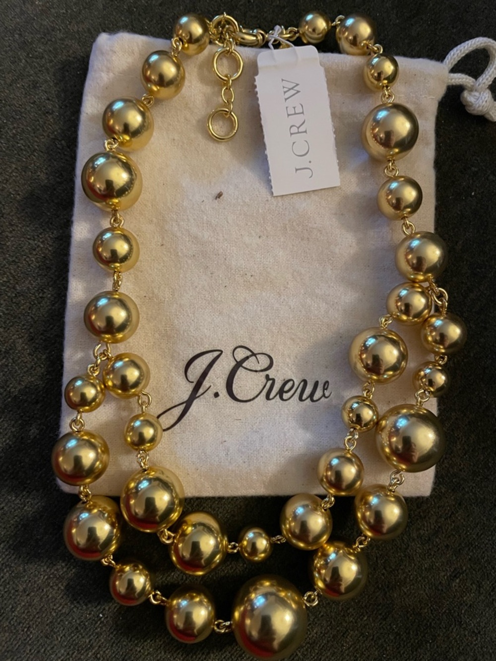 J. Crew Gold Layered Beaded Statement Necklace